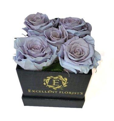 Royal Blue Roses Large Round Box