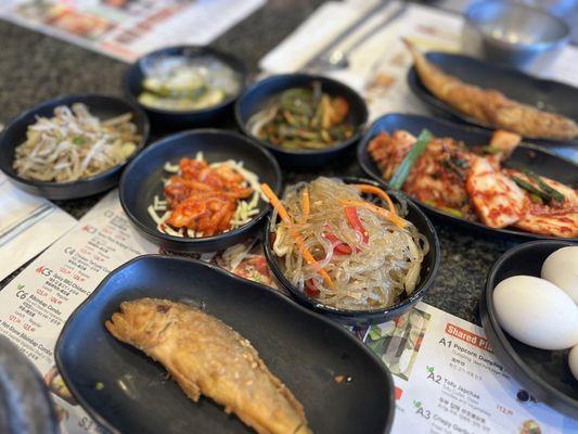 Banchans (side dishes) which comes complimentary