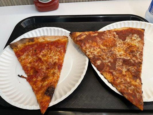 Express (Sweeter Sauce) Slice on the left & Signature (Spicier Sauce) Slice. April 2022