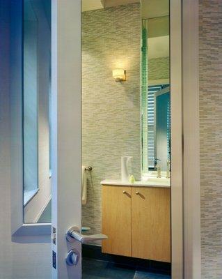 A fantastic little powder room in a private residence in Washington Square West.