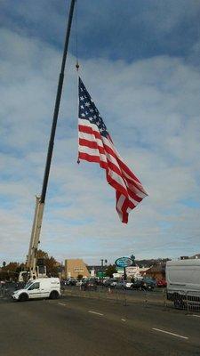 Doc Bailey's Cranes waved the flag for the Cherryland 5 k run this year. 10/19/2019.