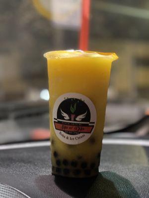 Mango Slush with Boba