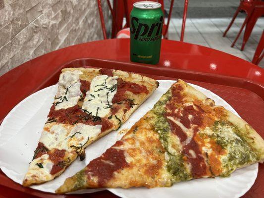 Margarita Slice and Rainbow Pizza