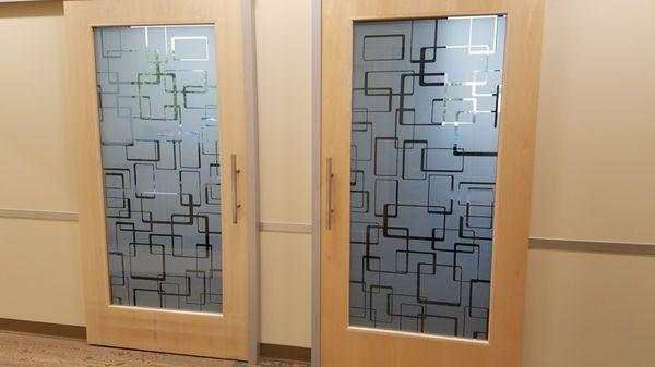 Custom designed and cut Decorative White Frosted Film