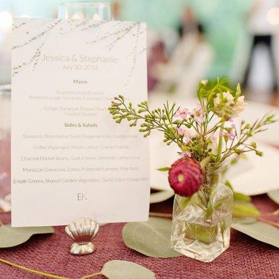 Wedding Table with Menu Card