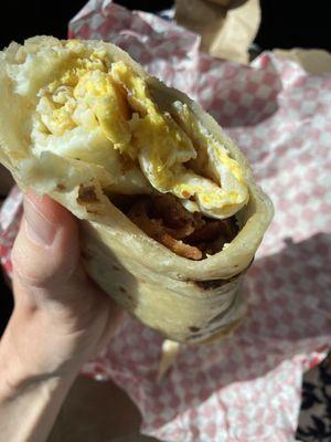 Bacon egg burrito