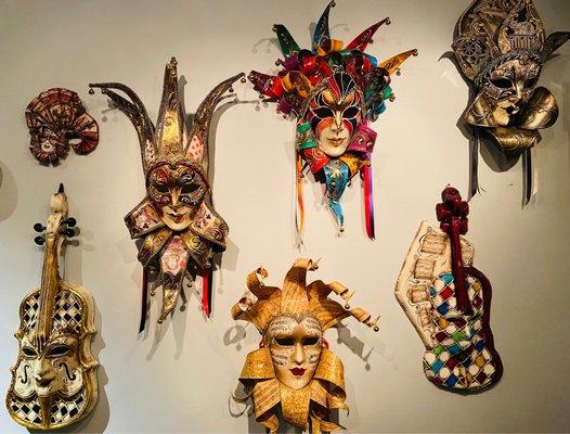 Masks as a wall decoration.