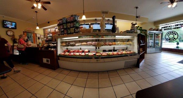 Deli case and counter.