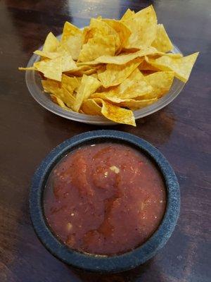 Chips and salsa already at the table when I was seated.