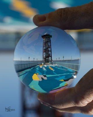 Bicentennial Tower. Erie, PA.  Through the Lensball