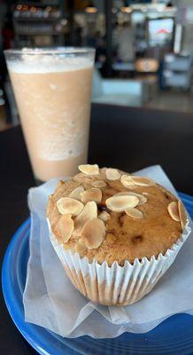 Chai cold fusion & vegan cherry almond muffin