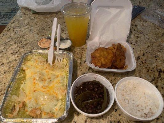 Enchiladas (Chicken), Tostones, Passion Fruit Margarita