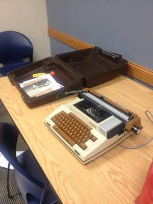 If you ever have to play a scavenger hunt game- add this item. The rumored: typewriter!