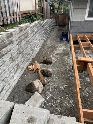 After- completed retaining wall