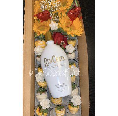 Edible arrangements with liquor