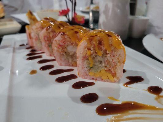 The Sakura Roll. Highly recommended. Our server actually suggested it. Wasn't disappointed!