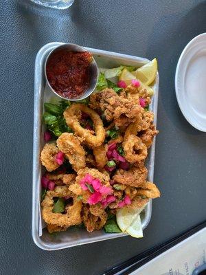 Calamari with smoked marinara