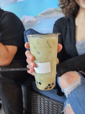 Matcha boba latte