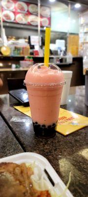 Strawberry boba slush