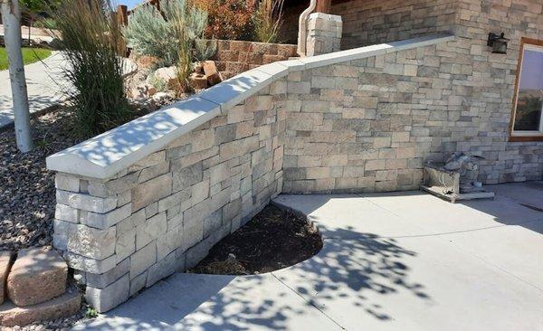 Durable retaining walls and piering for retaining soil and landscaped areas.