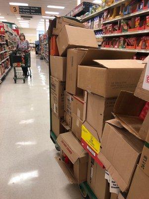 Boxes that look to be empty taking up aisle space and blocking shelves - big pet peeve!