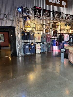 Merch and drink pick up counter