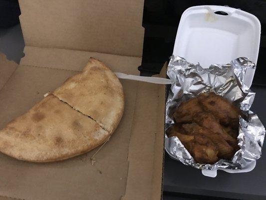 Calzone and wings - average