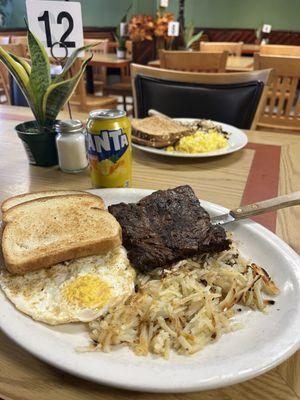 Steak and eggs