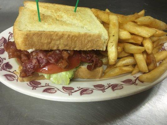 Try the BLT with fries!