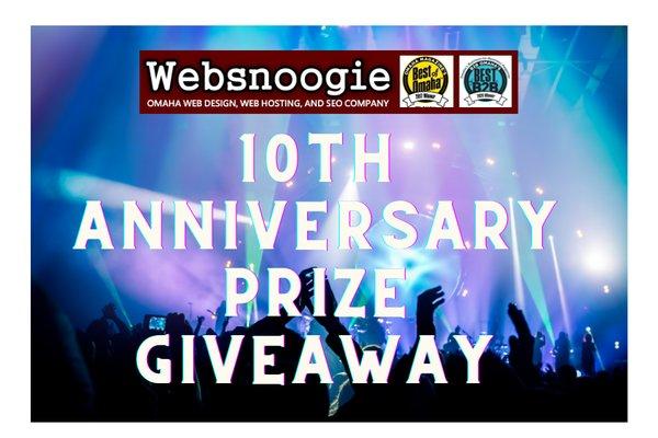 Websnoogie is  celebrating its 10th anniversary with a awesome prize giveaway! Websnoogie has been Omaha's favorite web desig...