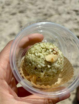 Matcha almond macaroon - coconut based $2.50