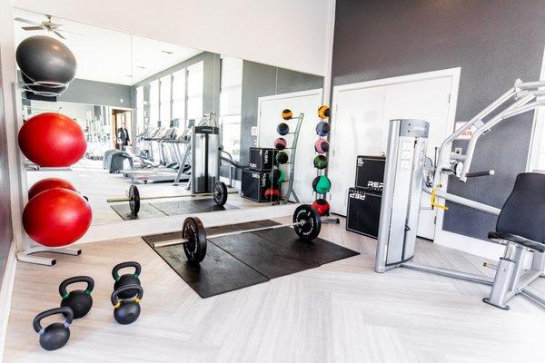 Recently revamped 24-hour fitness center.