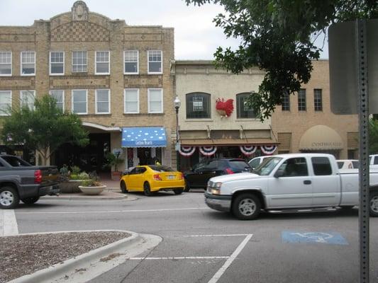 Entrance to Cotton Hearts is under the blue awning.  There is a surprisingly large selection inside.