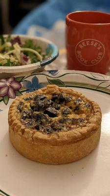 Parmesan and portobello quiche