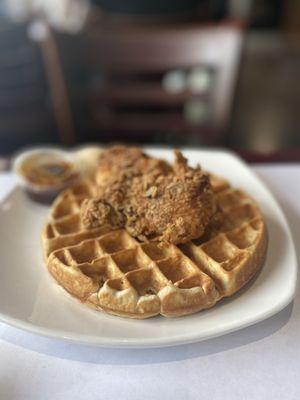 Juicy, flavorful chicken riding a melt-in-your mouth waffle as God surely intended.