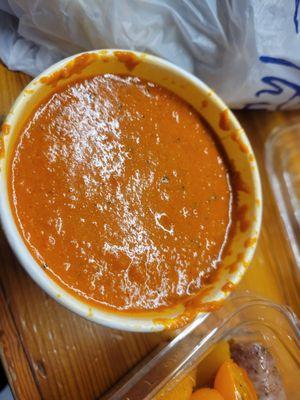 Red pepper gouda soup