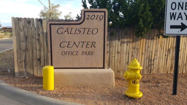 Back Entrance to 2019 Galisteo Center Office Park (from Brunn School Rd.)