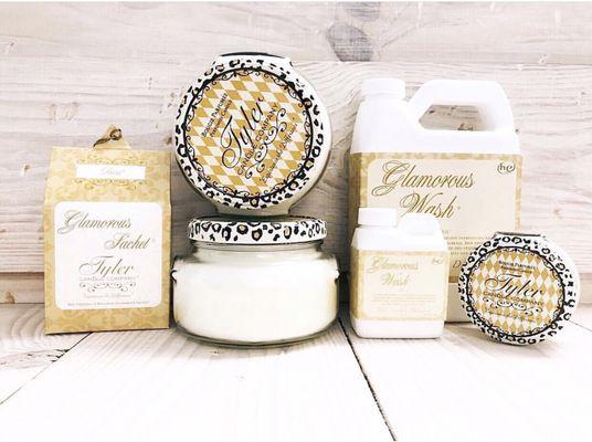 A customer favorite-- candles and laundry detergent from Tyler Candle!  Diva is our #1 scent