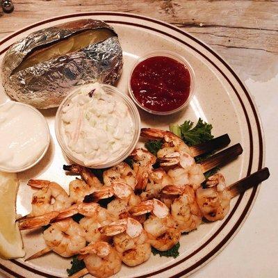 Shrimp and baked potato!