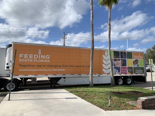 One of many trucks used for collecting and distributing food...