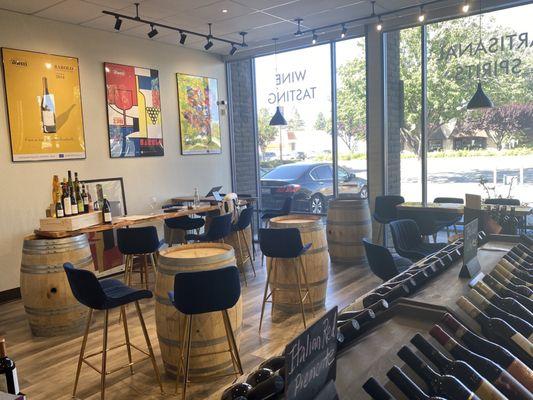 Wine bar area. They serve a few whites, rosés and reds (and always something bubbly!) by the glass, some for crazy deals.