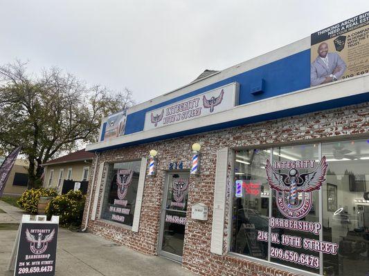 The front of the barber shop