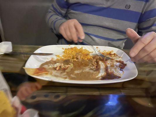 Check out those refried beans. Wouldn't stay on the fork.