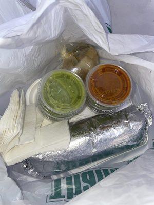 bean, chesse, rice and sour cream burritos are simply DELICIOUS!!! Their sauces are always as good too!!