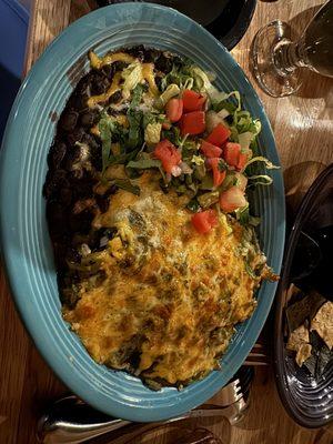 Blue corn enchiladas