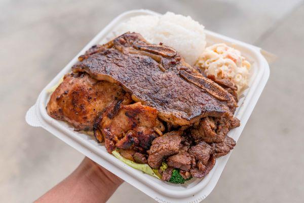 Hawaiian BBQ Mix Plate Lunch