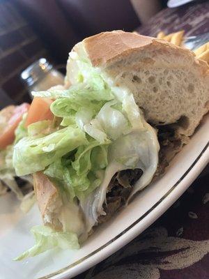 Philly cheesesteak hoagie