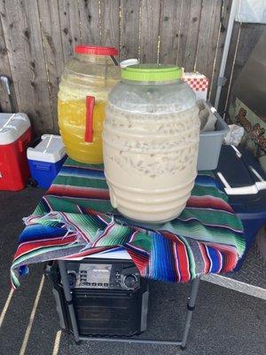 Horchata and I forgot what the other one was but it's hella yummy!