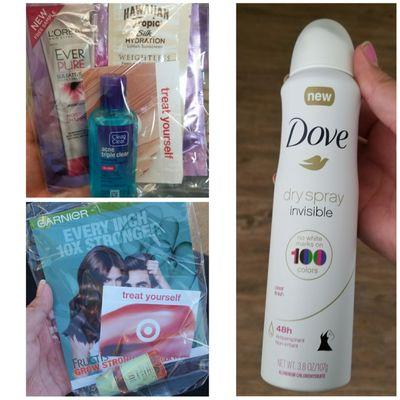 Some of the freebies that have popped up  usually just coupons & travel sized things but got a full size Dove deodorant!