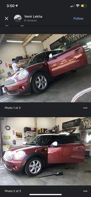 Mini Cooper 20% tint all around